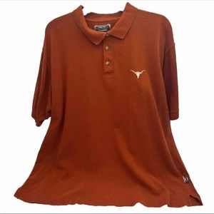 University Of Texas Longhorns Polo Shirt Men's Sz XL Orange Cotton Ringo Sport